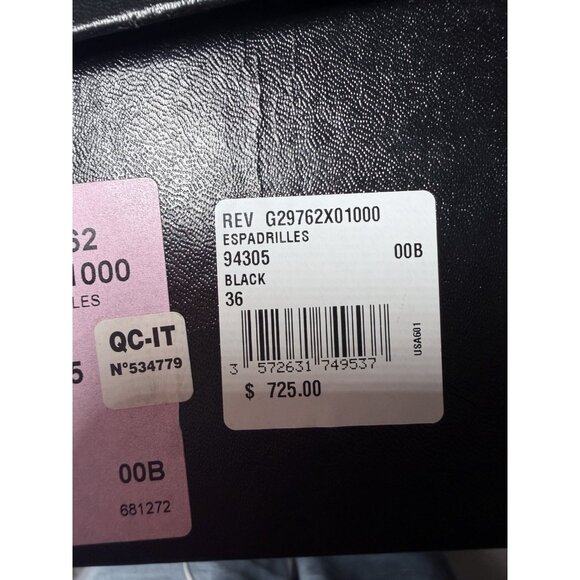 Chanel Shoes Beige Black Womens Lambskin Leather Espadrilles Size 36 US 6 - Picture 5 of 10